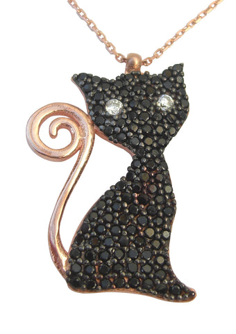 Black cat necklace - Blooms of London - Designs inspired by nature