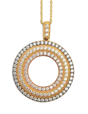 Circle gold crystal necklace - Blooms of London - Designs inspired by nature