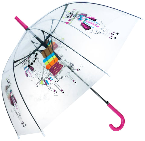 Llama with Flowers Transparent Umbrella - Blooms of London - Designs inspired by nature