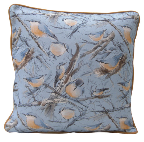 Nuthatch Design Cushion - Blooms of London - Designs inspired by nature