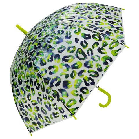 Green Leopard Transparent Umbrella