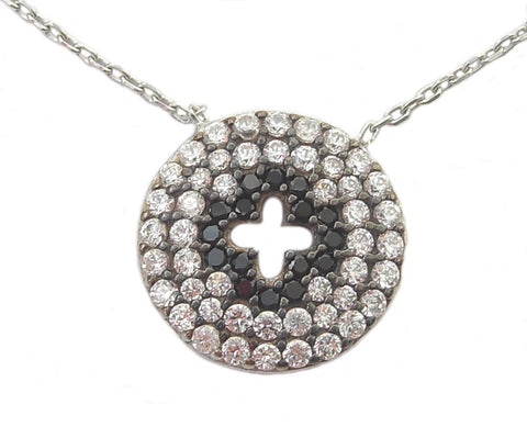 Round cross disc necklace - Blooms of London - Designs inspired by nature