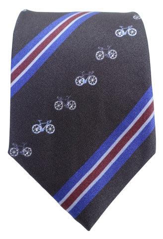 Bicycle Print Silk Tie - Blooms of London - Designs inspired by nature