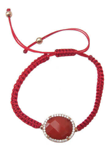 Red natural stone beaded bracelet - Blooms of London - Designs inspired by nature