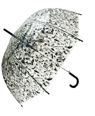 Heart Leaf Black Transparent Umbrella - Blooms of London - Designs inspired by nature