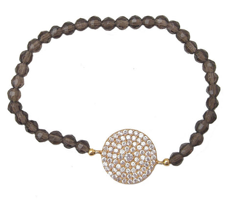 Brown natural stone adjustable bracelet - Blooms of London - Designs inspired by nature