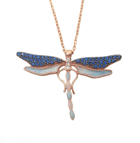 Blue dragon fly necklace - Blooms of London - Designs inspired by nature