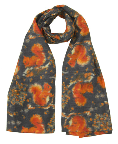 Red Squirrel Scarf - Blooms of London - Designs inspired by nature
