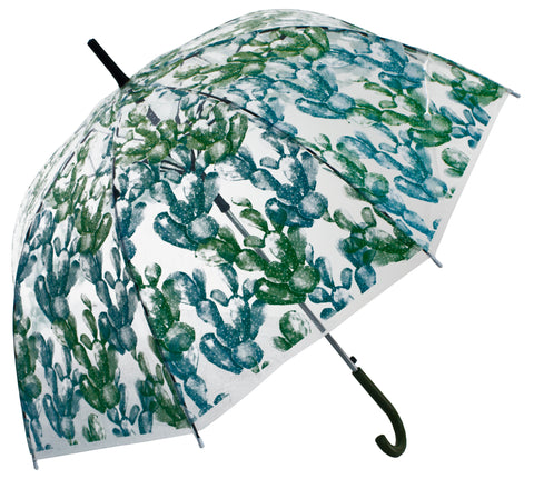 Cacti Light Green Transparent Umbrella - Blooms of London - Designs inspired by nature