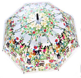 Puppies in Floral Garden Transparent Umbrella