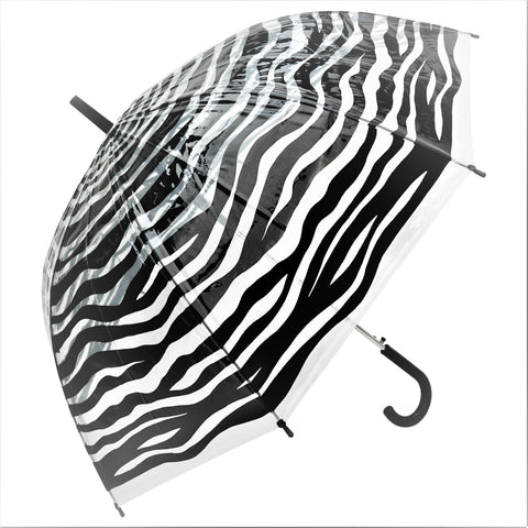 Zebra Print Transparent Umbrella