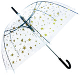 Gold Stars Print Transparent Umbrella - Blooms of London - Designs inspired by nature
