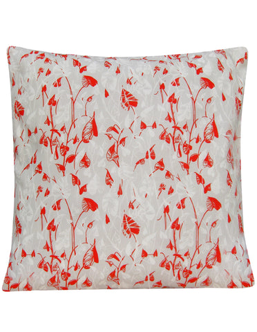 Heart Leaf Red and Gray Cushion Cover - Blooms of London - Designs inspired by nature