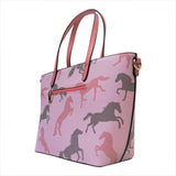 Horses Print Shoulder Handbag