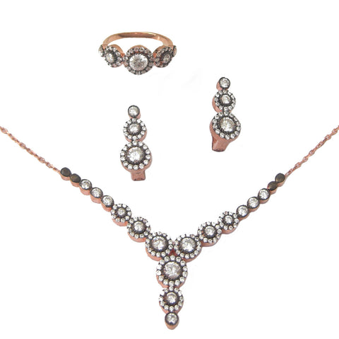 Antique rose gold round set - Blooms of London - Designs inspired by nature