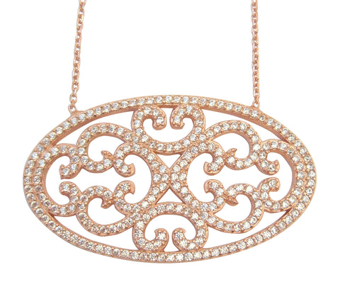 Oval shape lace necklace - Blooms of London - Designs inspired by nature