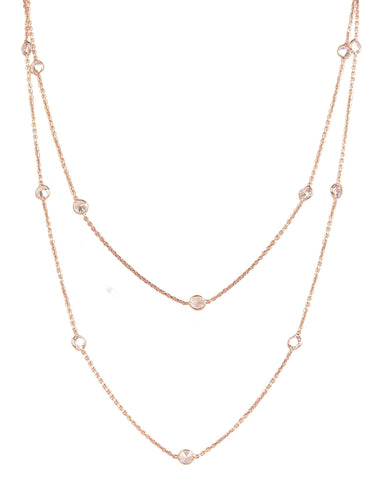 Long rose gold plated necklace - Blooms of London - Designs inspired by nature