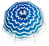 Blue Gradient Chevron Transparent Umbrella - Blooms of London - Designs inspired by nature