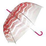 Coral Gradient Chevron Transparent Umbrella - Blooms of London - Designs inspired by nature