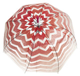 Coral Gradient Chevron Transparent Umbrella - Blooms of London - Designs inspired by nature