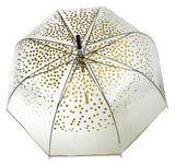 Gold Polka Design Transparent Umbrella - Blooms of London - Designs inspired by nature