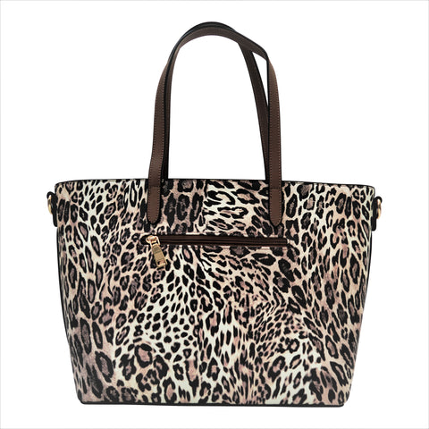 Leopard Brown Print Shoulder Handbag