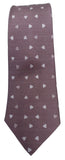Hearts Print Mauve Silk Tie - Blooms of London - Designs inspired by nature