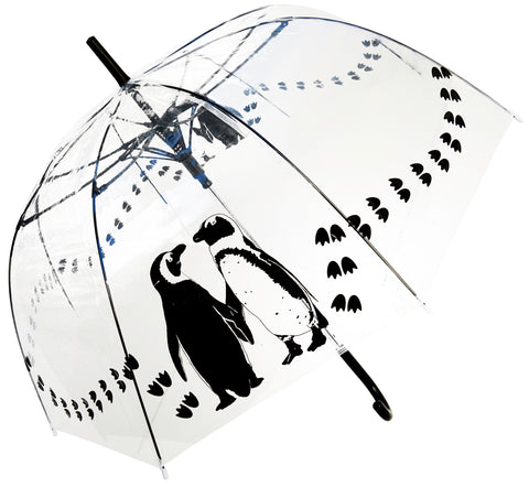 Penguins Transparent  Straight Umbrella - Blooms of London - Designs inspired by nature
