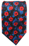 Blue and Red Poppy Tie - Blooms of London - Designs inspired by nature