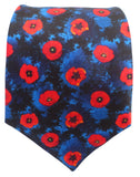 Blue and Red Poppy Tie - Blooms of London - Designs inspired by nature