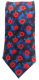 Blue and Red Poppy Tie - Blooms of London - Designs inspired by nature