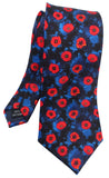 Blue and Red Poppy Tie - Blooms of London - Designs inspired by nature