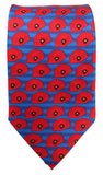 Striped blue Poppy Tie - Blooms of London - Designs inspired by nature