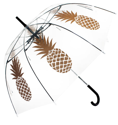 Gold Pineapple Transparent Umbrella - Blooms of London - Designs inspired by nature
