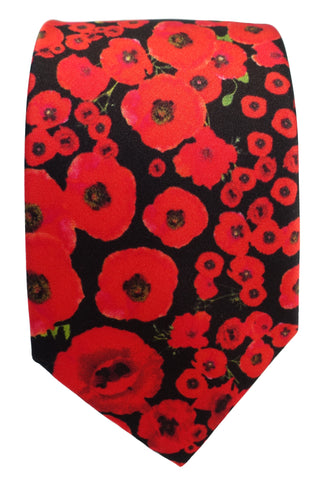 Armistice, remembrance, centenary Poppy Silk Tie - Blooms of London - Designs inspired by nature