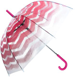 Coral Gradient Chevron Transparent Umbrella - Blooms of London - Designs inspired by nature