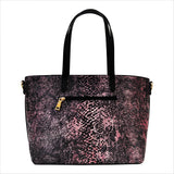 Snake Burgundy Print Shoulder Handbag