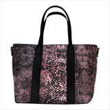 Snake Burgundy Print Shoulder Handbag