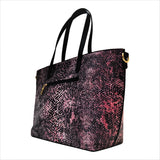 Snake Burgundy Print Shoulder Handbag