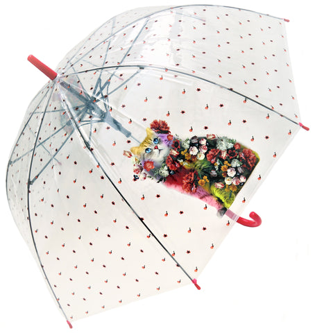 Bucolic Cat Transparent Umbrella
