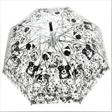 Monochrome Puppies Transparent Umbrella