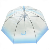 Tie Dye Blue Gradient Transparent Umbrella