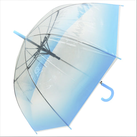 Tie Dye Blue Gradient Transparent Umbrella