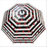 Red Poppy Black Striped Transparent Umbrella