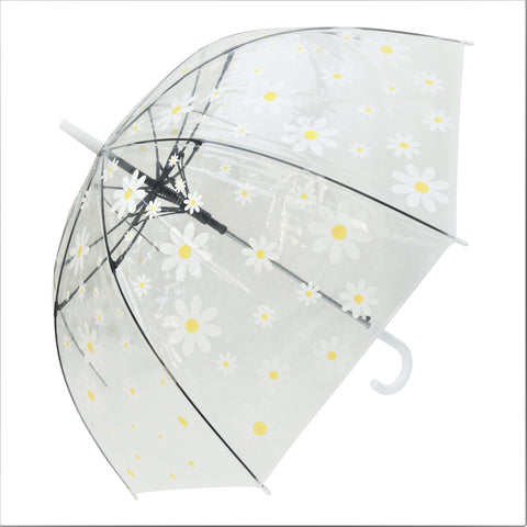 Daisy Print  Transparent Umbrella