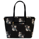 Black Floral Print Shoulder Handbag