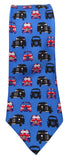 London Taxi Print Blue Silk Tie - Blooms of London - Designs inspired by nature