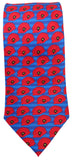 Striped blue Poppy Tie - Blooms of London - Designs inspired by nature