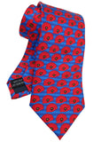 Striped blue Poppy Tie - Blooms of London - Designs inspired by nature