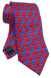 Striped blue Poppy Tie - Blooms of London - Designs inspired by nature